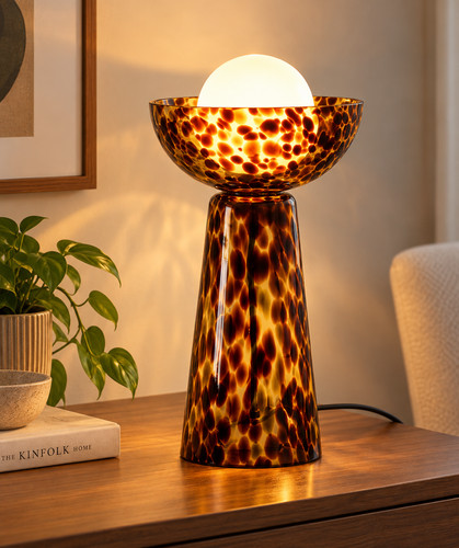 Tortoise shell glass table - tortoise,