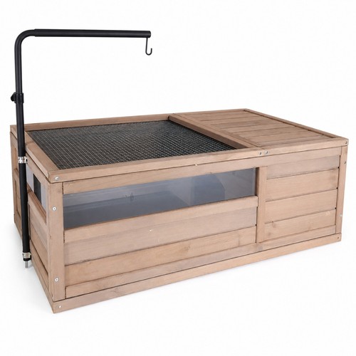 Wooden tortoise house with - tortoise,